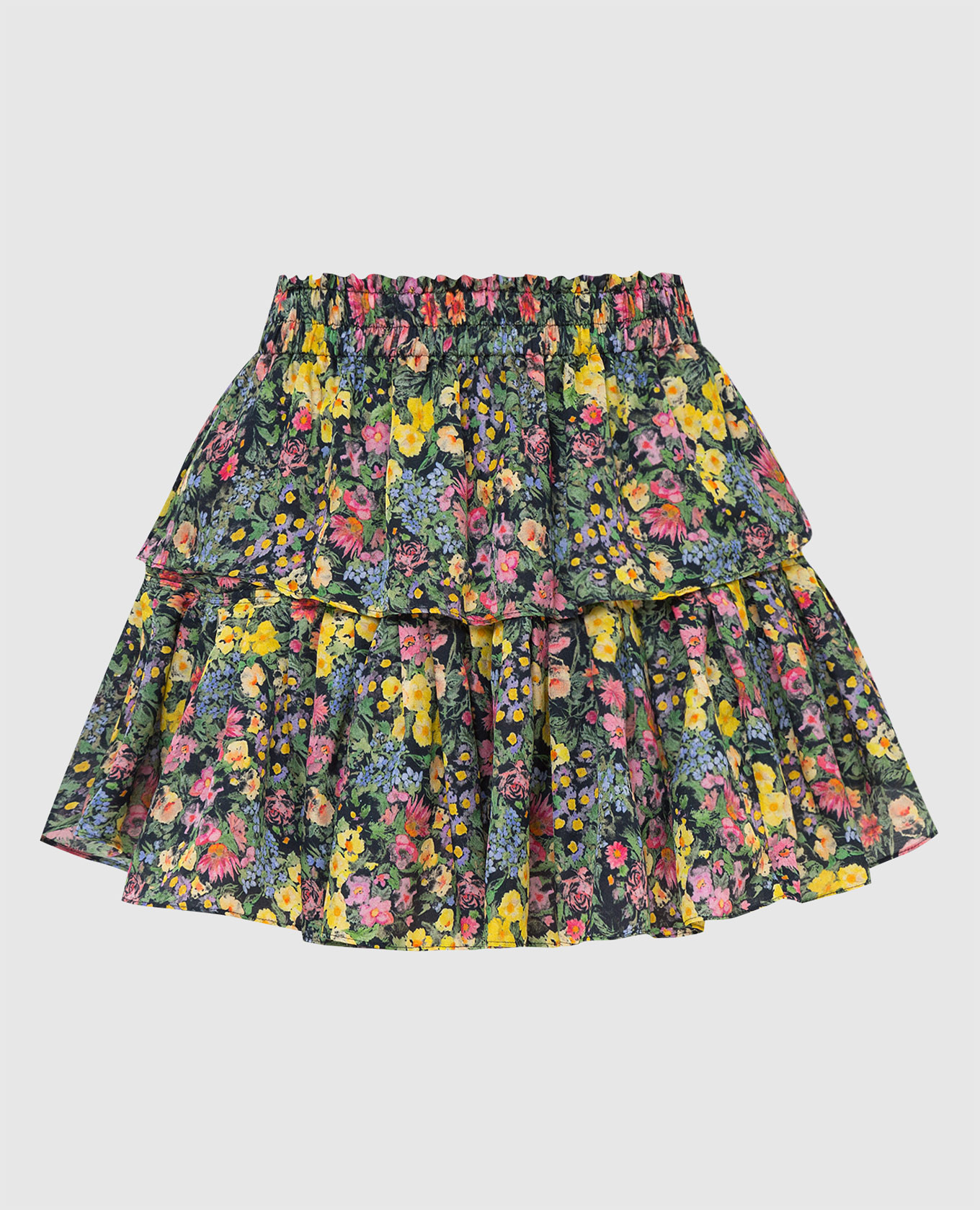 Юбка мини с оборками в цветочный принт Love Shack Fancy, Разноцветный, Юбки Мини 
Юбка мини с оборками в цветочный принт Love Shack Fancy, Разноцветный, Юбки Мини