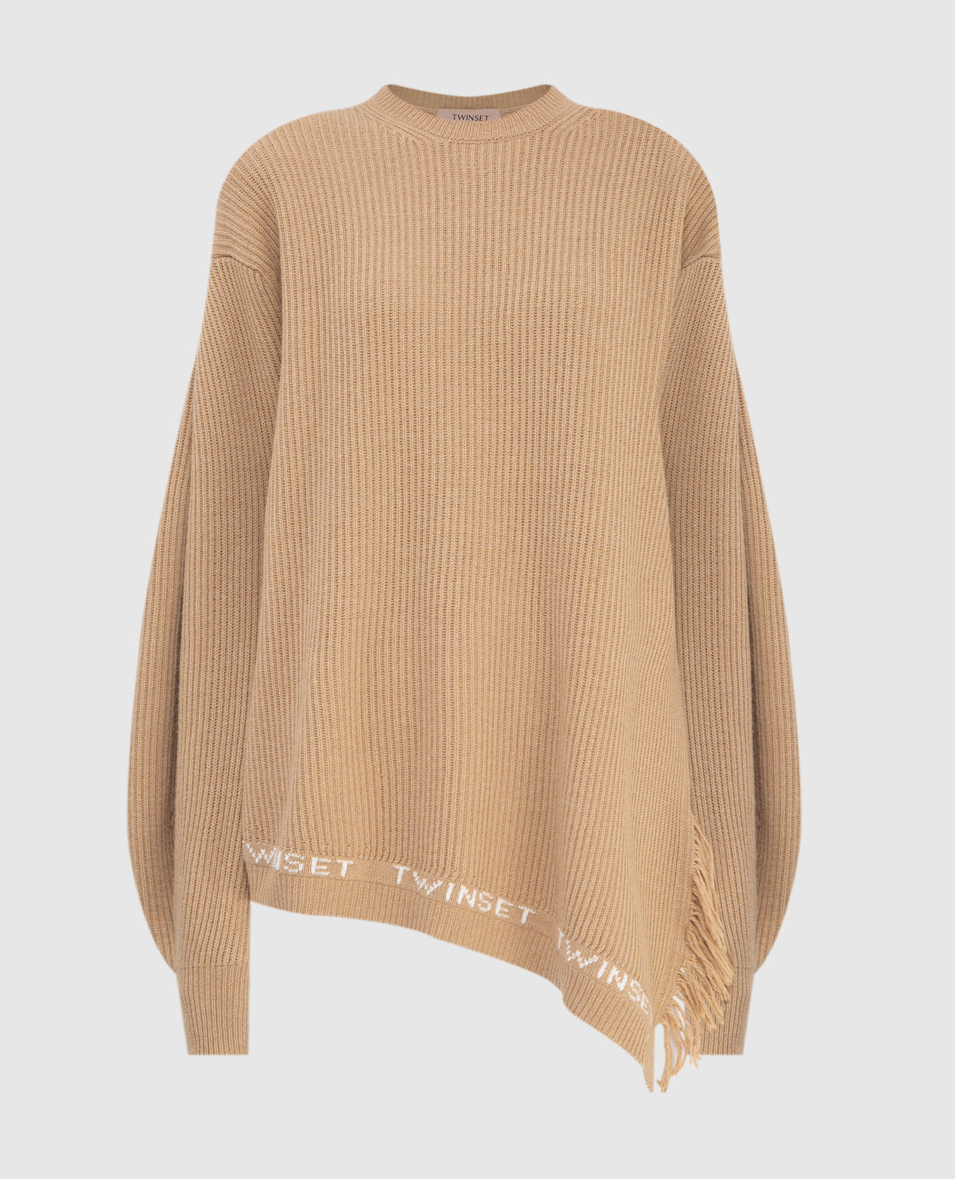 Свитер с разрезом и бахромой, Бежевый, Свитера
Свитер с разрезом и бахромой, Бежевый, Свитера