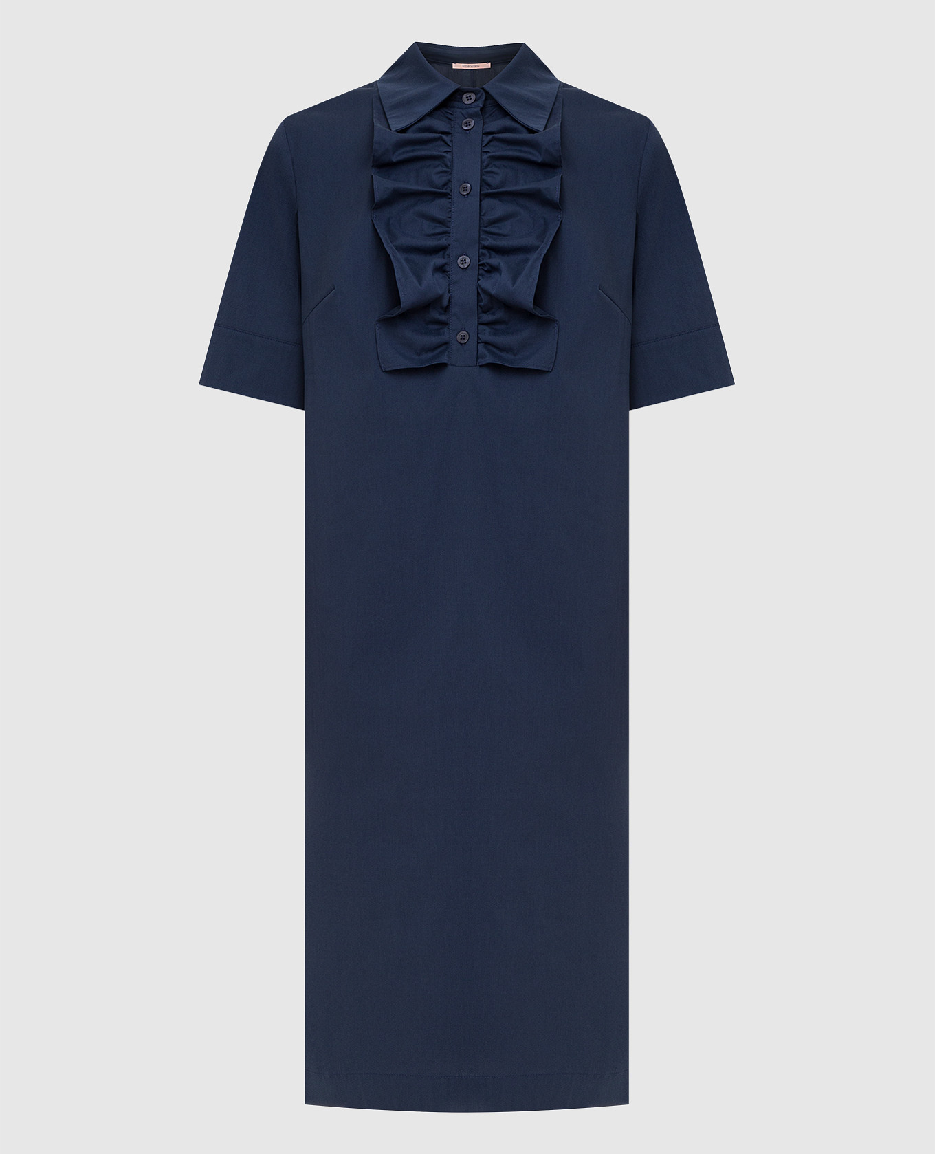 Платье-рубашка с оборкой, Тёмно-синий, Повседневные платья
Платье-рубашка с оборкой, Тёмно-синий, Повседневные платья