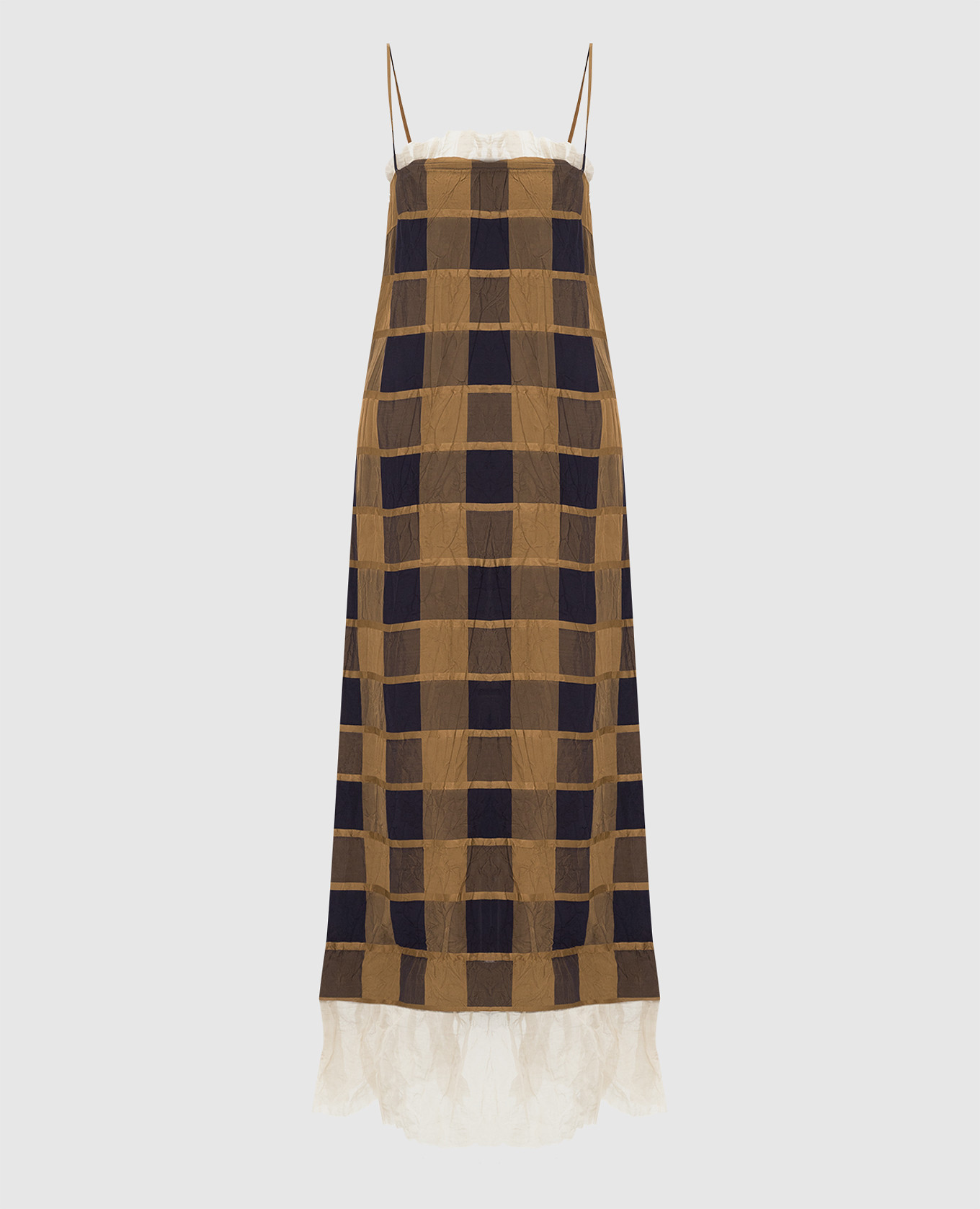 Сарафан Susanna в клетку с оборками и разрезом, Коричневый, Коктейльные платья
Сарафан Susanna в клетку с оборками и разрезом, Коричневый, Коктейльные платья