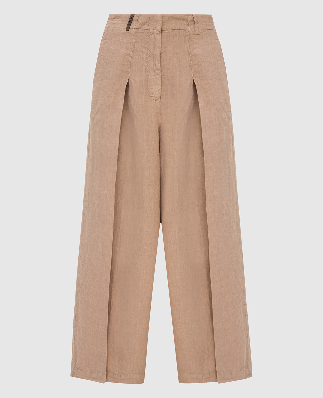 Кюлоты из льна Peserico, Бежевый, Прямые и широкие брюки 
Кюлоты из льна Peserico, Бежевый, Прямые и широкие брюки