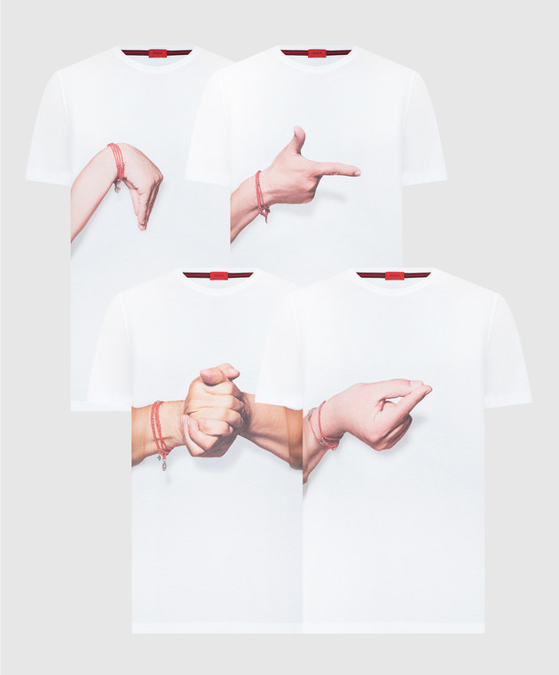 ISAIA Набор белых футболок с принтом Gesti BOXMC3JCAB2