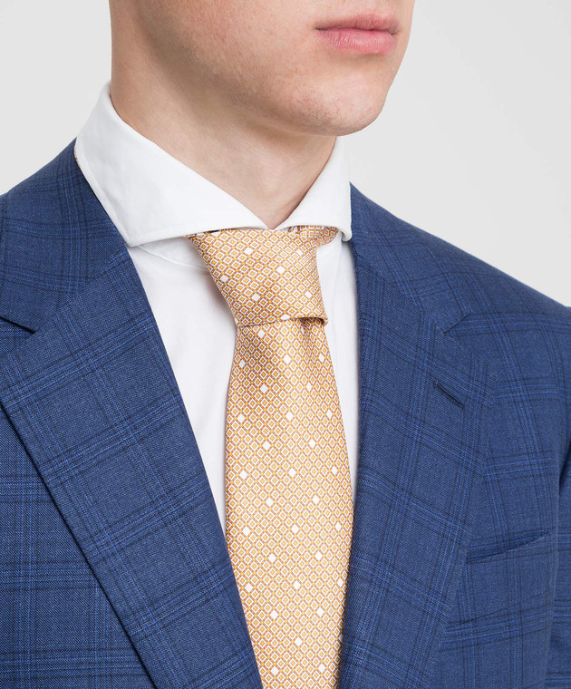 Stefano Ricci Оранжевый галстук ручной работы из шелка CH35028 изображение 2