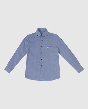 Stefano Ricci Детская синяя рубашка в узор YC002677LJ1656