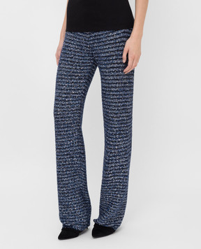 Balmain Сині штани з паєтками SF15226K464