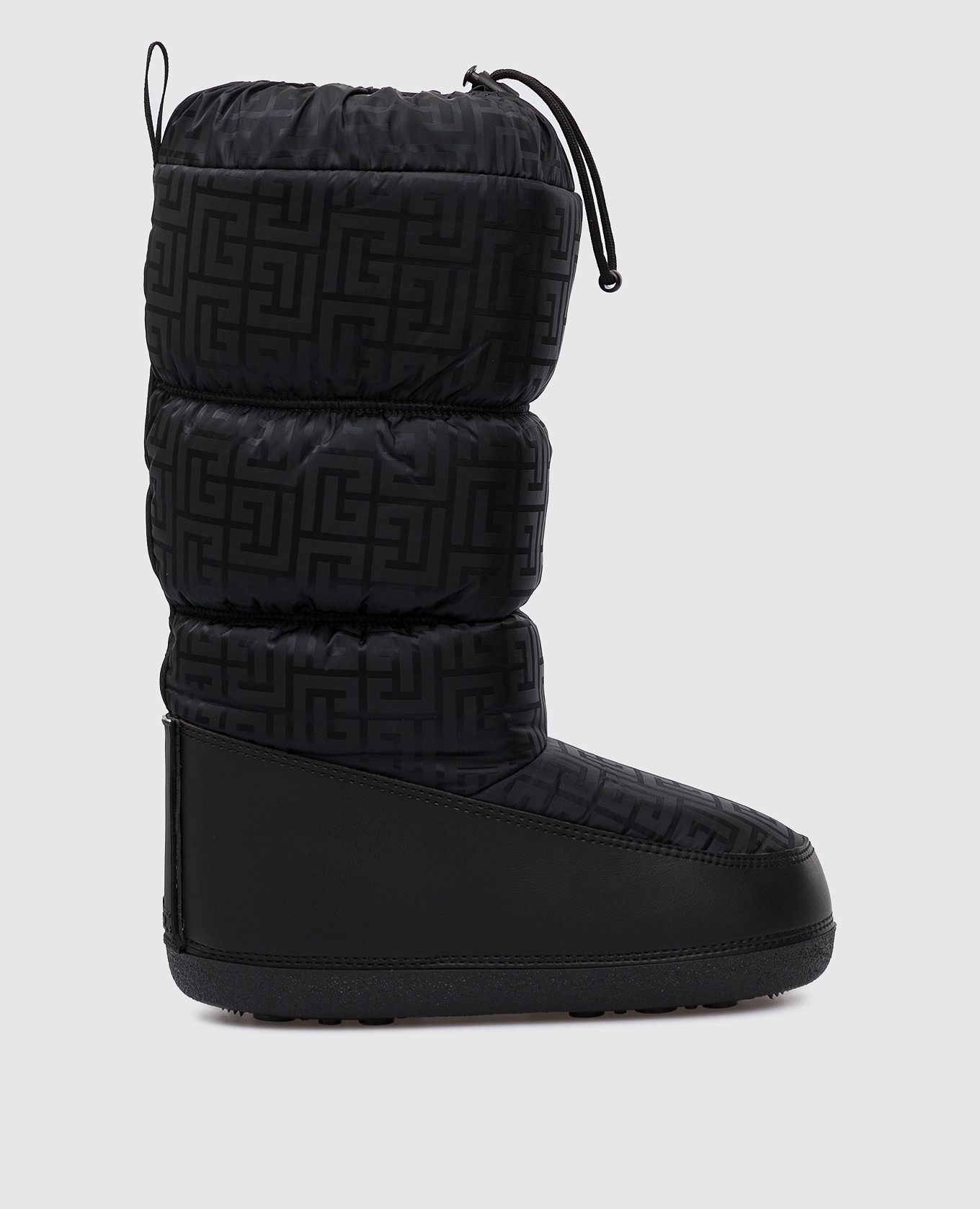 

Черные луноходы в узор монограммы логотипа, Черный, Ботинки