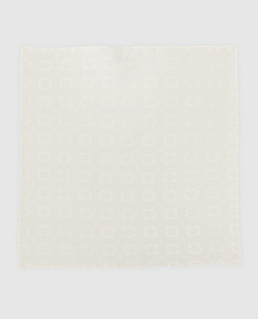 Stefano Ricci Дитяча біла шовкова хустка в візерунок YFZ25O800