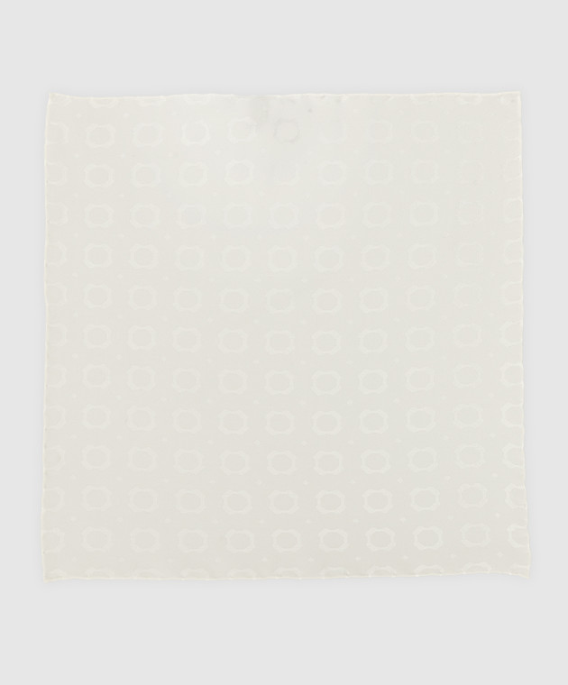 Stefano Ricci Детский белый шелковый платок в узор YFZ25O800