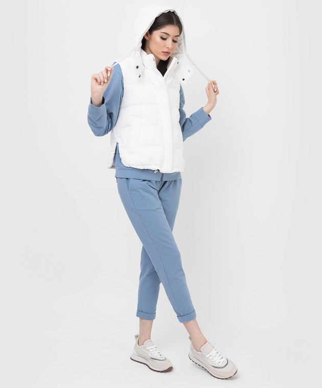 Brunello Cucinelli Белый пуховый жилет с разрезами MH5872649 изображение 2