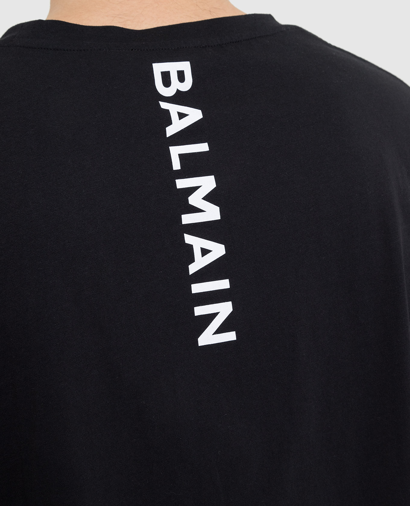 Balmain Черная футболка с принтом логотипа XH1EG010BB16 изображение 5