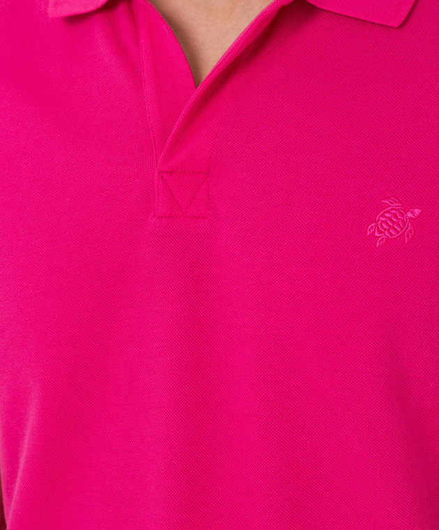 Vilebrequin Рожеве поло Palatin з контрастними вставками PLTU1N00 зображення 5
