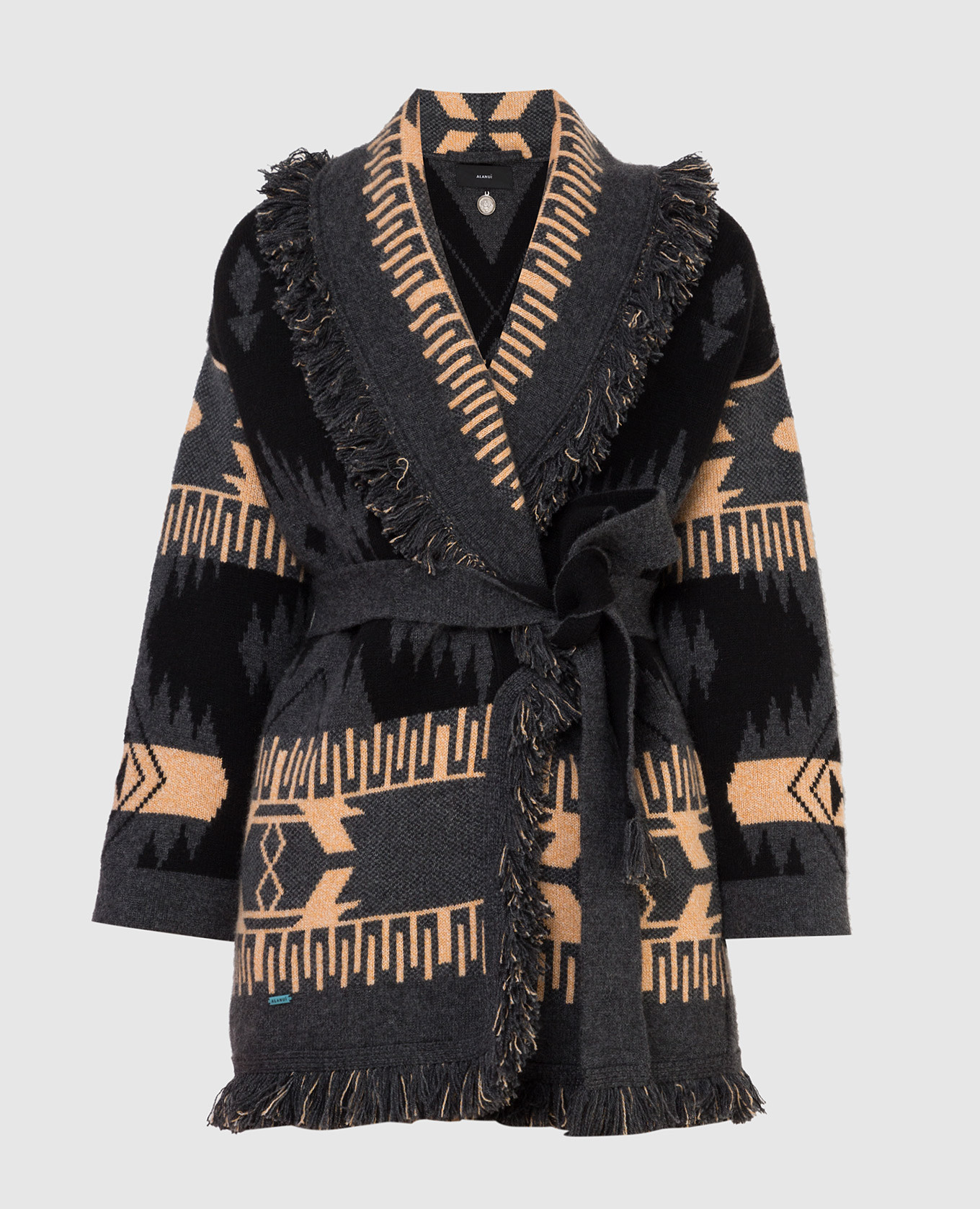 

Черный кардиган из кашемира в геометрический узор, Кардиганы