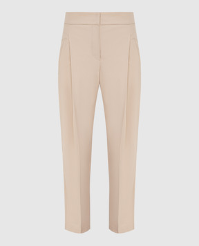 Brunello Cucinelli Світло-бежеві штани з защипами MA190P7463