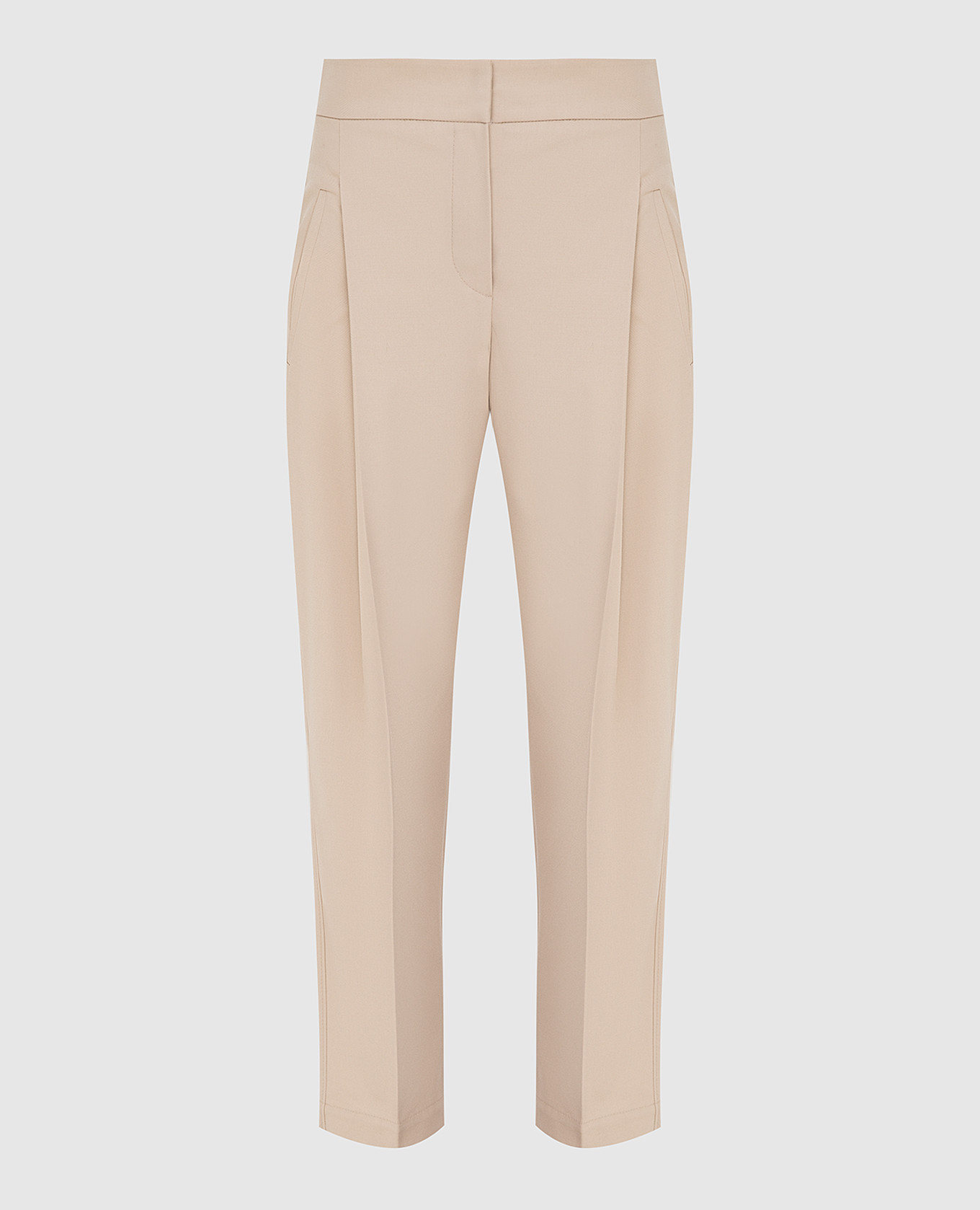 Light beige pleated trousers