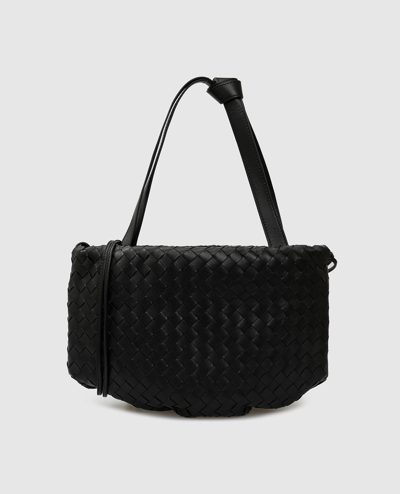 

Черная кожаная сумка с плетением "Intrecciato" Bottega Veneta, Черный, Сумки