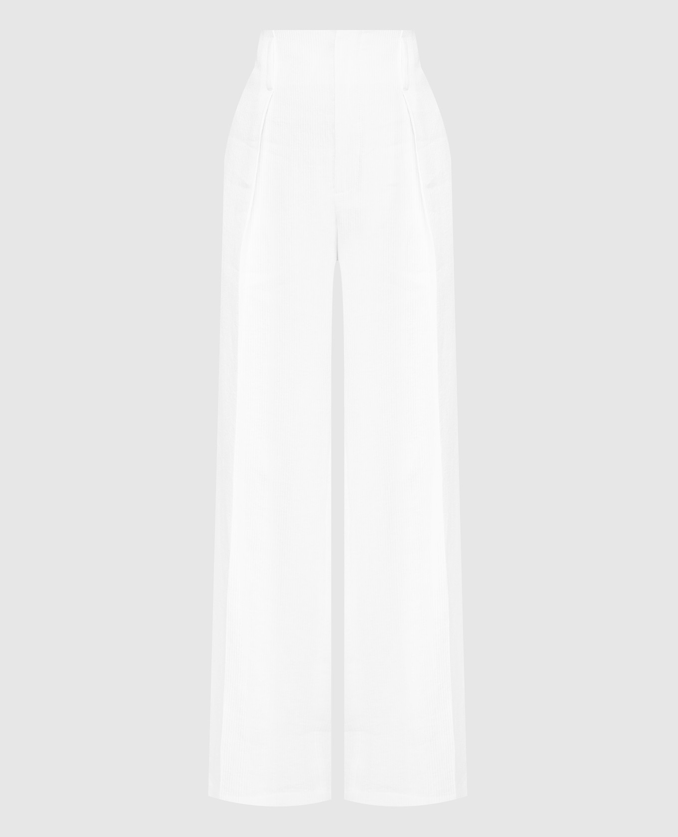 

Белые льняные слаксы Corset Wide Flare, Белый, Прямые брюки