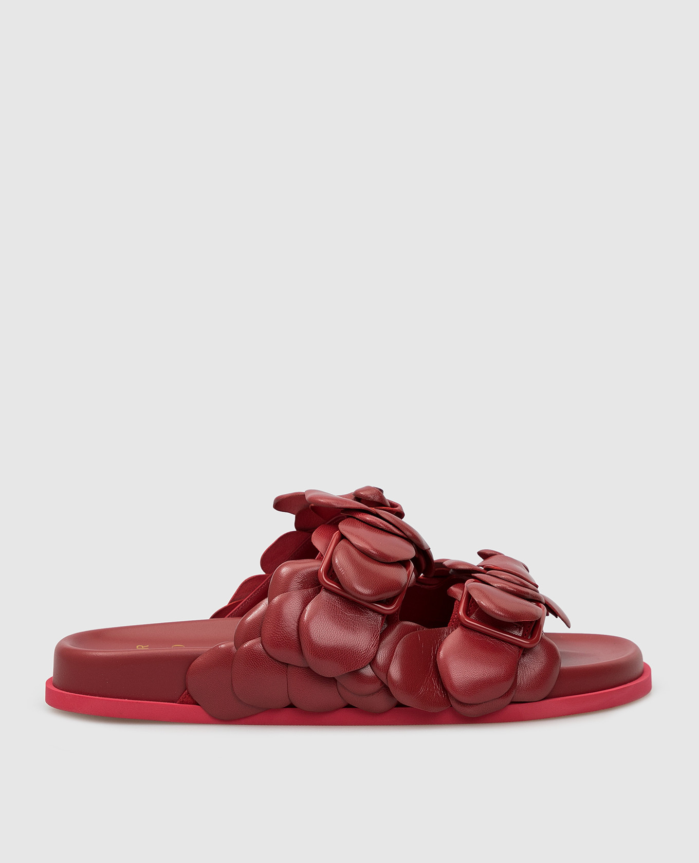 

Бордовые кожаные сандалии "Rose Edition", Бордовый, Сандалии