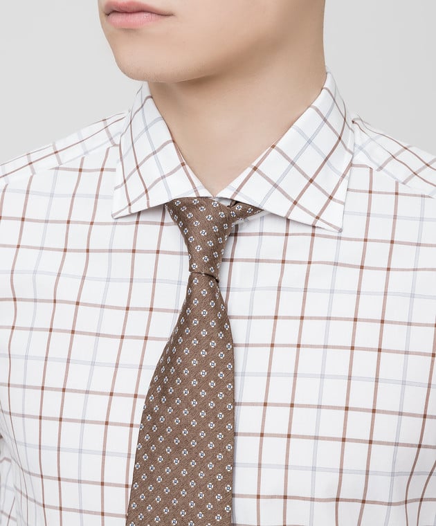 ISAIA Коричневый галстук из шелка CRV007CV46E изображение 2