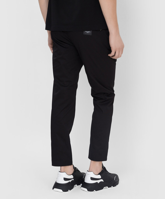 Dolce&Gabbana Черные брюки с логотипом GYACETFUFJR изображение 4