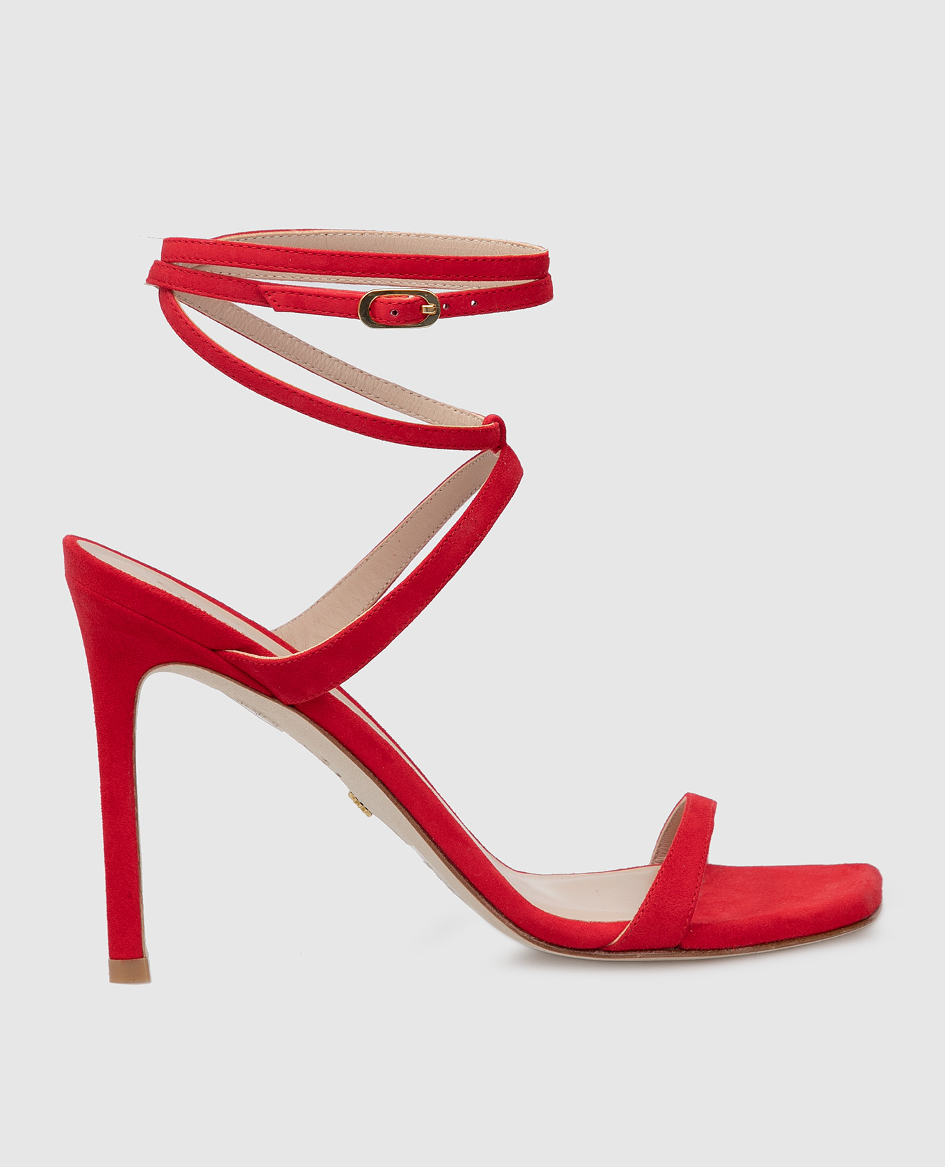 

Замшевые босоножки с тонкими ремешками Stuart Weitzman, Красный, Босоножки