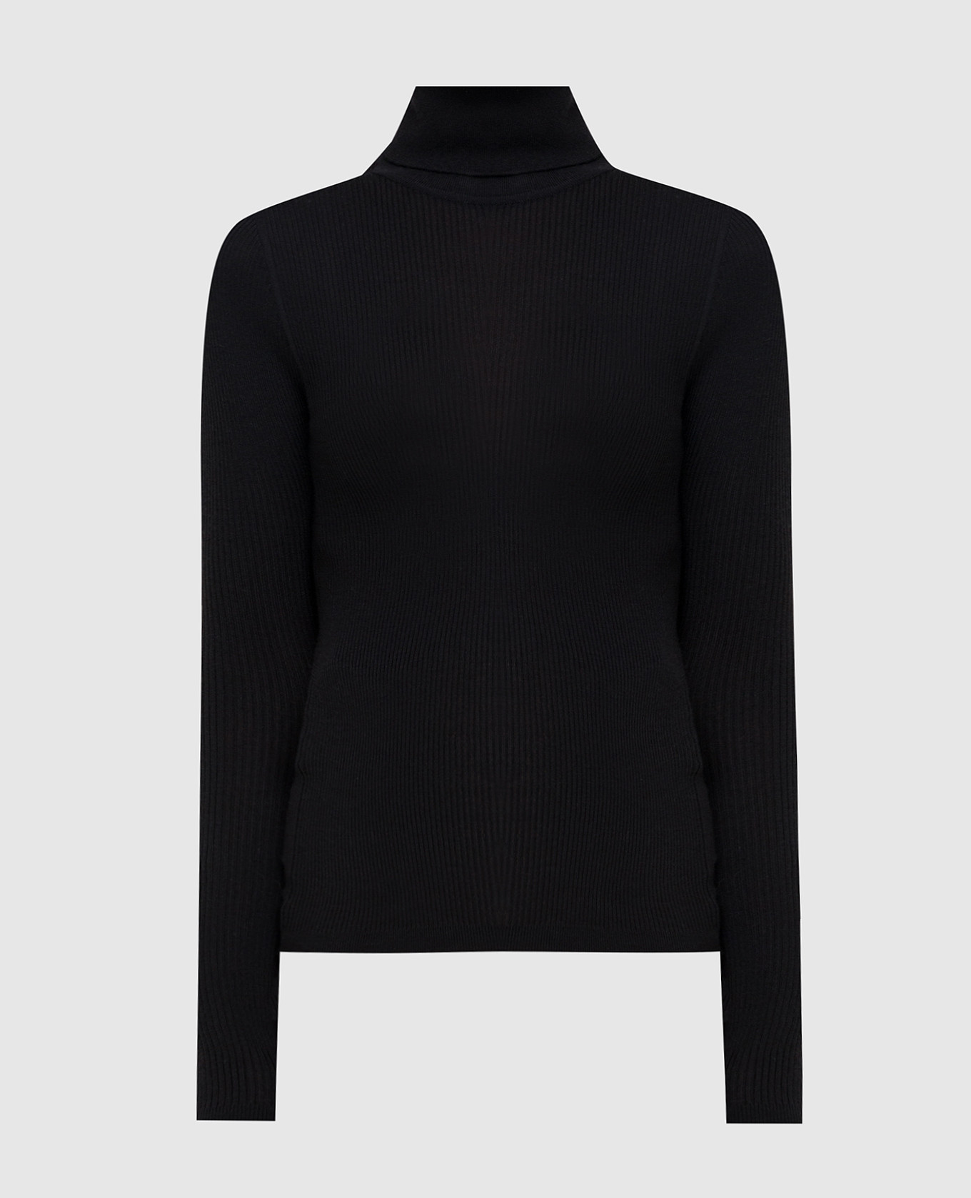 

Черный гольф из шерсти, кашемира и шелка в рубчик Saint Laurent, Свитера