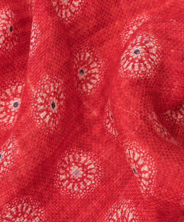 Brunello Cucinelli Красный льняной платок в узор MQ8500091 изображение 5