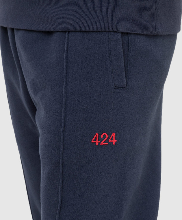424 Темно-синие спортивные брюки с вышивкой логотипа 31424P04RX изображение 5