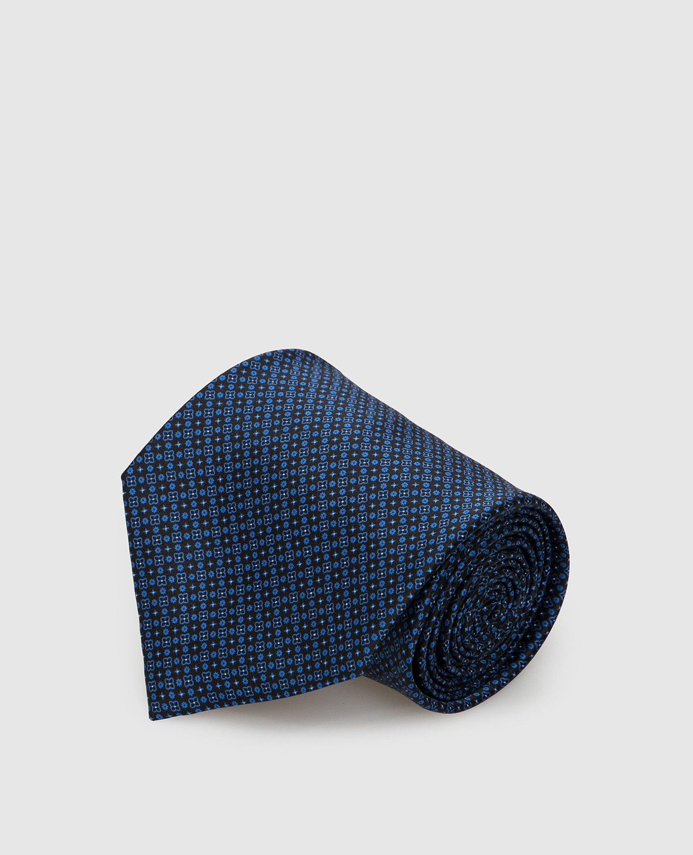 Темно-синя шовкова краватка в візерунок
