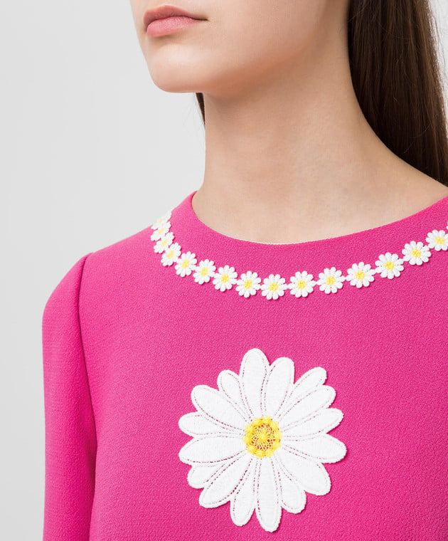 Dolce&Gabbana Розовое платье из шерсти F6UM4ZFU2TZ изображение 5