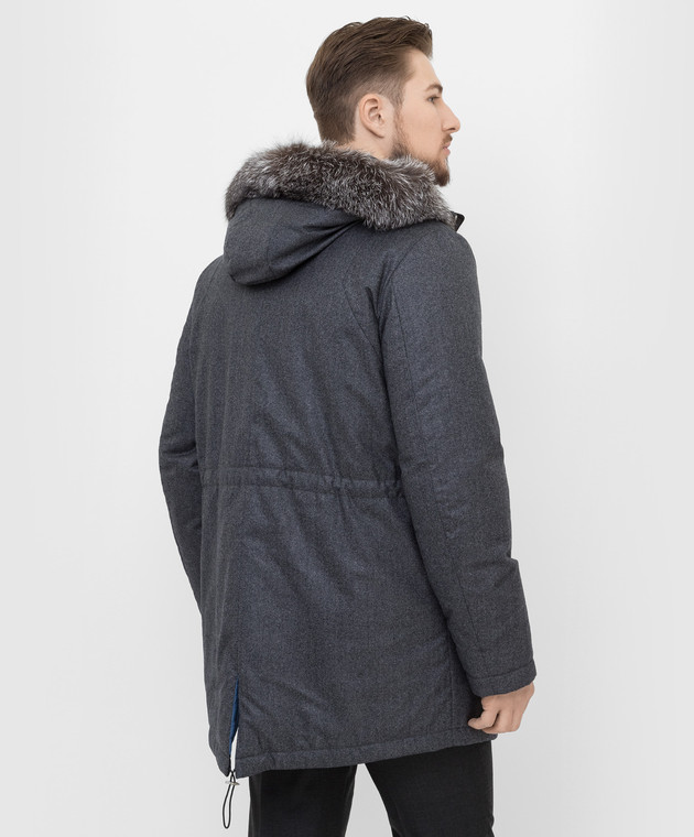 Stefano Ricci Пуховая парка из шерсти и кашемира с мехом MDJ1400070WC001I изображение 4