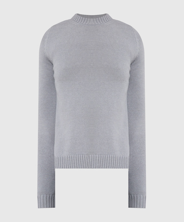 ANNECLAIRE Light gray slit cashmere jumper A8130615