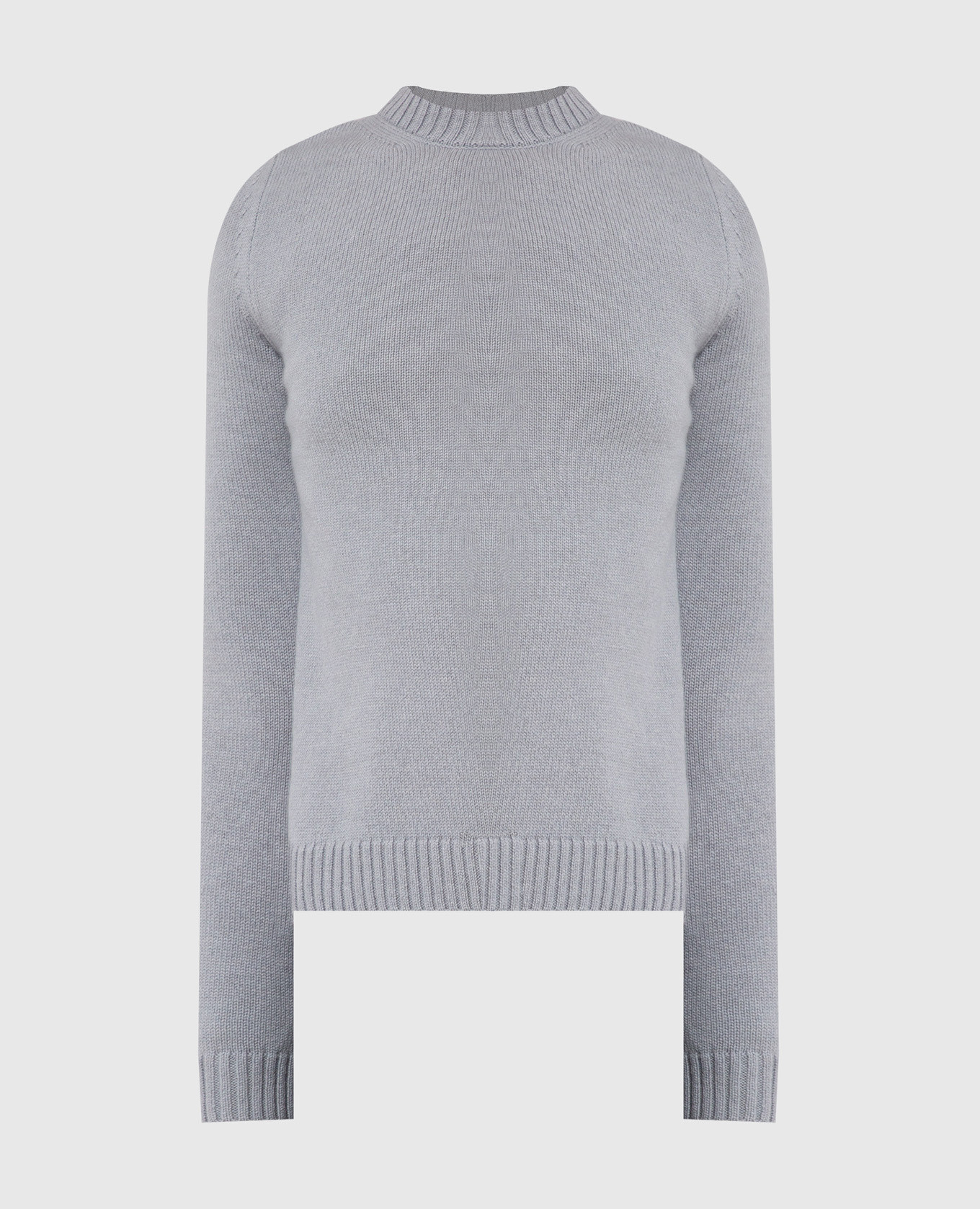 Light gray slit cashmere jumper
