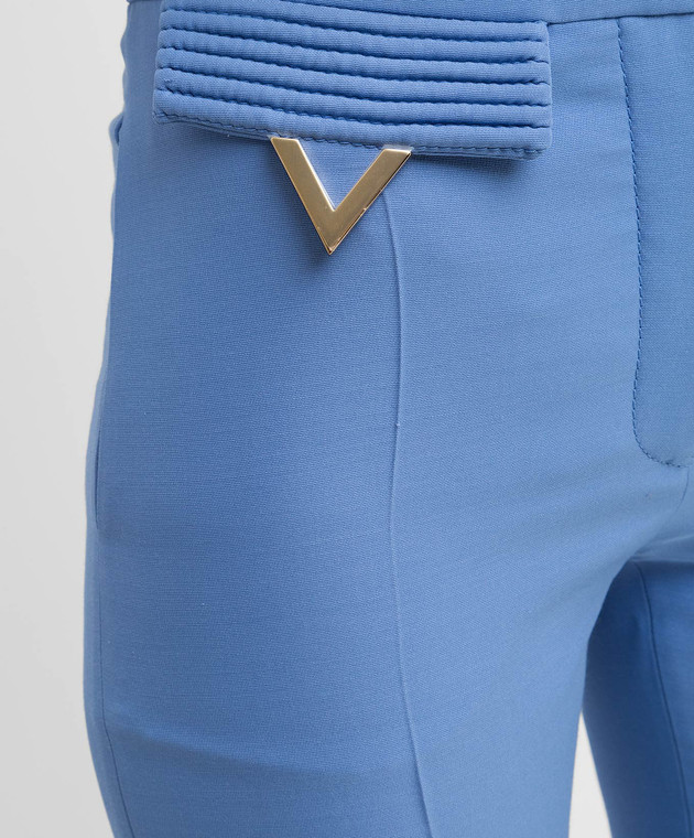 Valentino Голубые брюки из шерсти и шелка RB3RB2V54FM изображение 5