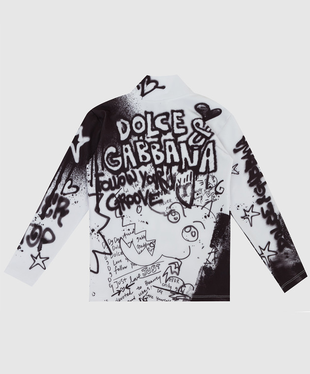 Dolce&Gabbana Детский гольф в принт Graffiti Logo L4JTDLG7A6T56 изображение 2