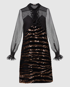 Bottega Veneta Черное платье из шелка 535176