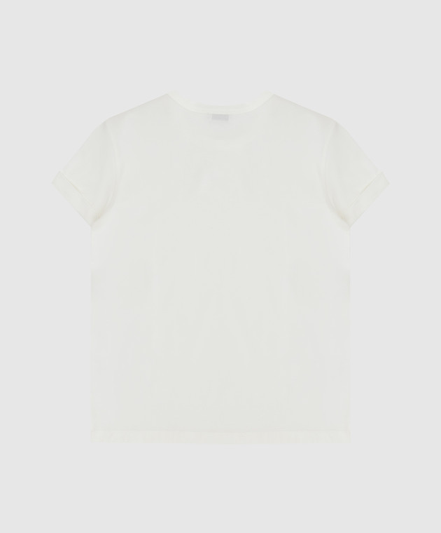 Brunello Cucinelli Детская белая футболка с принтом B0A45T063C изображение 2
