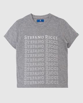 Stefano Ricci Детская футболка с принтом логотипа YNH1100390803