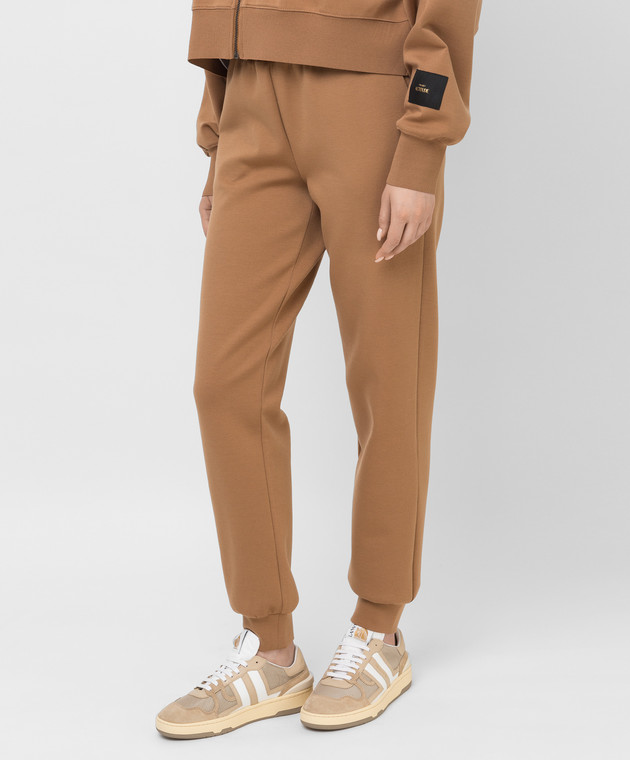 Twinset Темно-бежевые спортивные брюки 212AP260A изображение 3