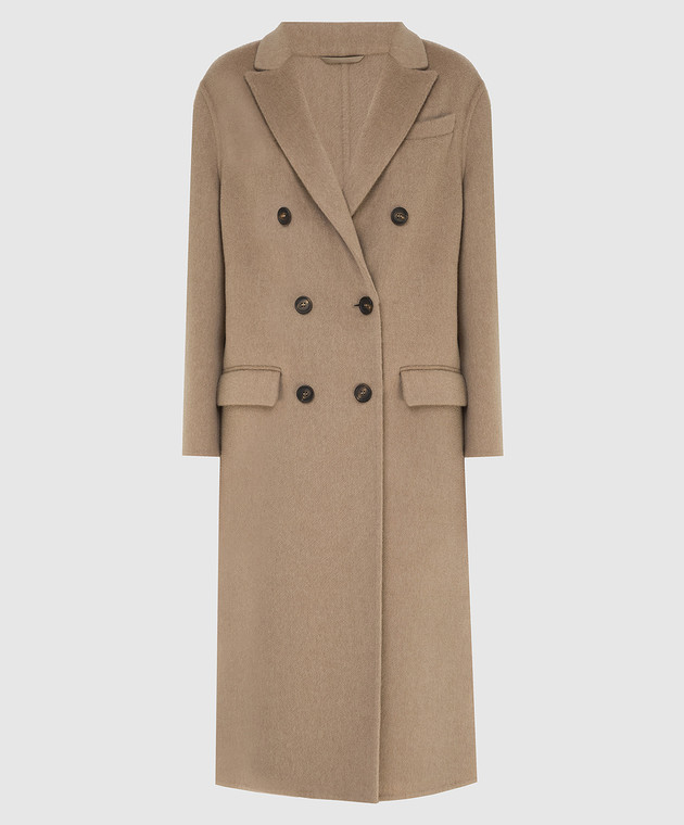 Brunello Cucinelli Бежевое пальто из кашемира MD5039730