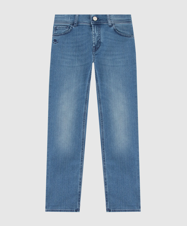 Stefano Ricci Детские синие джинсы с вышивкой YST72020501639