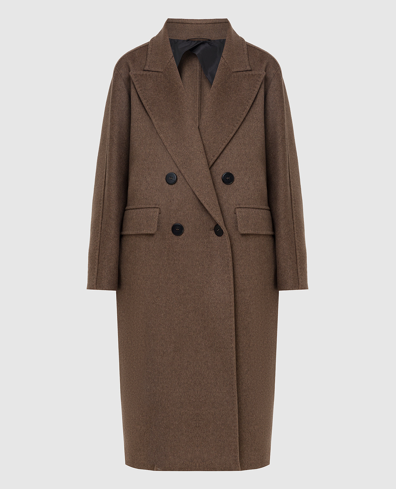 

Двубортное пальто Ordine из кашемира Max Mara, Коричневый, Пальто