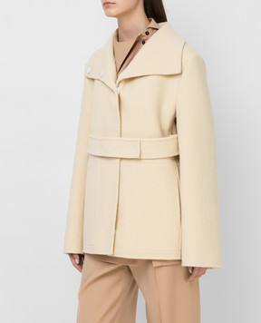 Jil Sander Светло-бежевое пальто из  шерсти JSPT410084WT200603