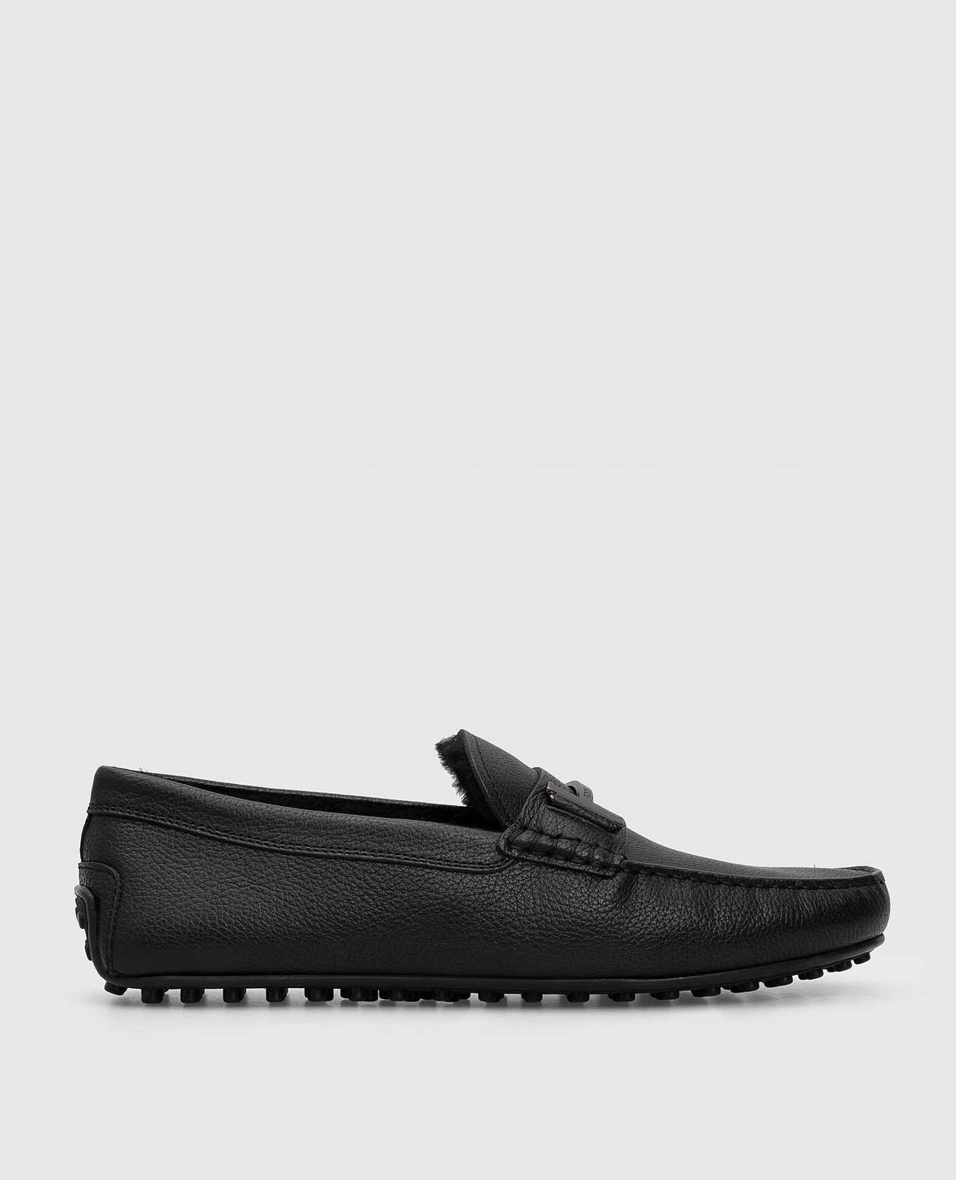 

Черные кожаные лоферы на меху Tods, Черный, Лоферы