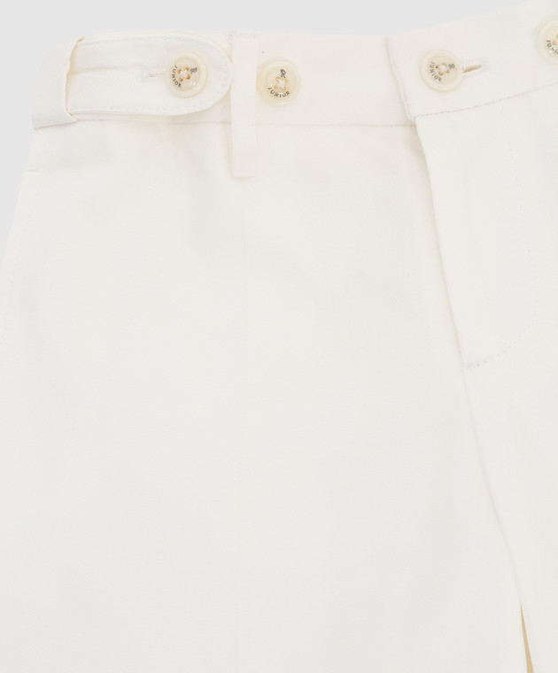 Stefano Ricci Детские белые брюки Y1T90A0000CT001D изображение 3