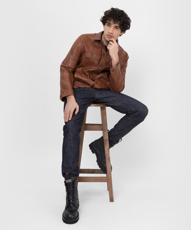 Dolce&Gabbana - Светло-коричневая кожаная куртка G9UP1LHULLZ