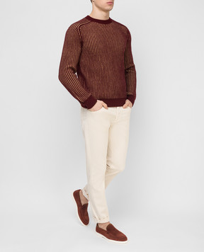 Loro Piana Бордовый свитер из кашемира FAL4481