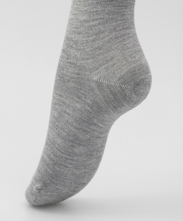 Il Gufo Children's gray cashmere, silk and wool tights A21ZL001EA400 image 2