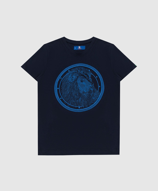 Stefano Ricci Детская голубая футболка с вышивкой YNH9200550803