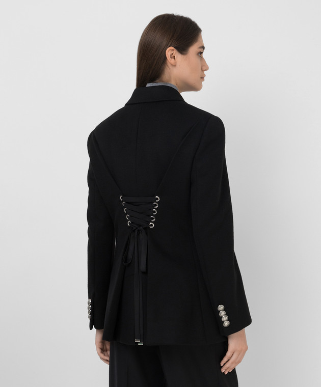Alexander McQueen Double-breasted wool and cashmere coat with corseted back 677531QKAAC image 4