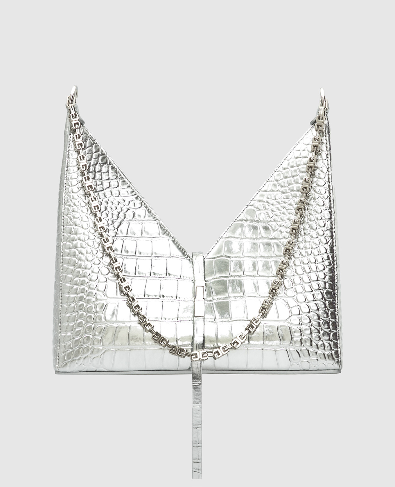 

Сумка с тиснением кожи под рептилию "Cut Out Bag" Givenchy, Серебристый, Сумки